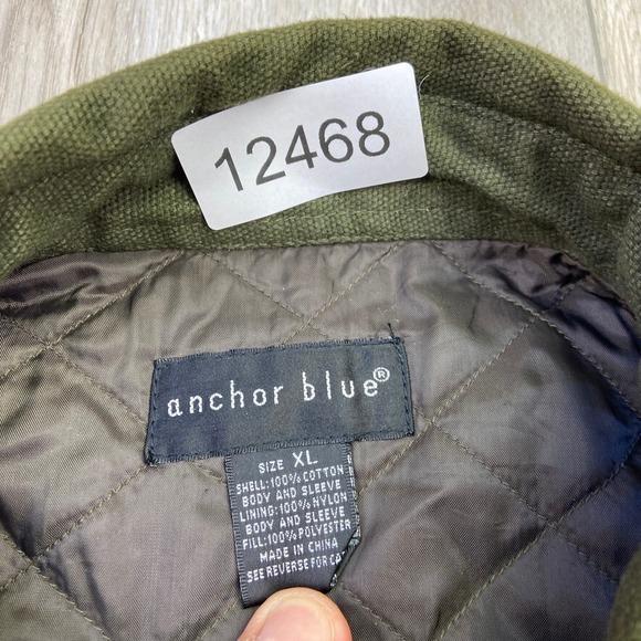 VINTAGE Anchor Blue Jacket Mens XL Green Full Zip Quilted Lined WorkWear Men * - Picture 10 of 15
